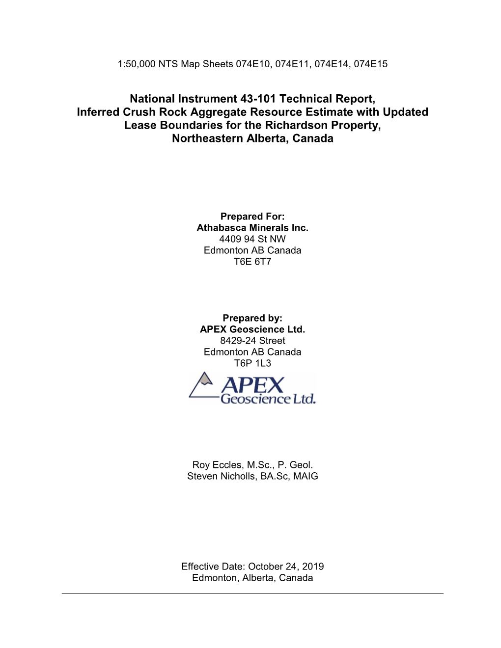 National Instrument 43-101 Technical Report