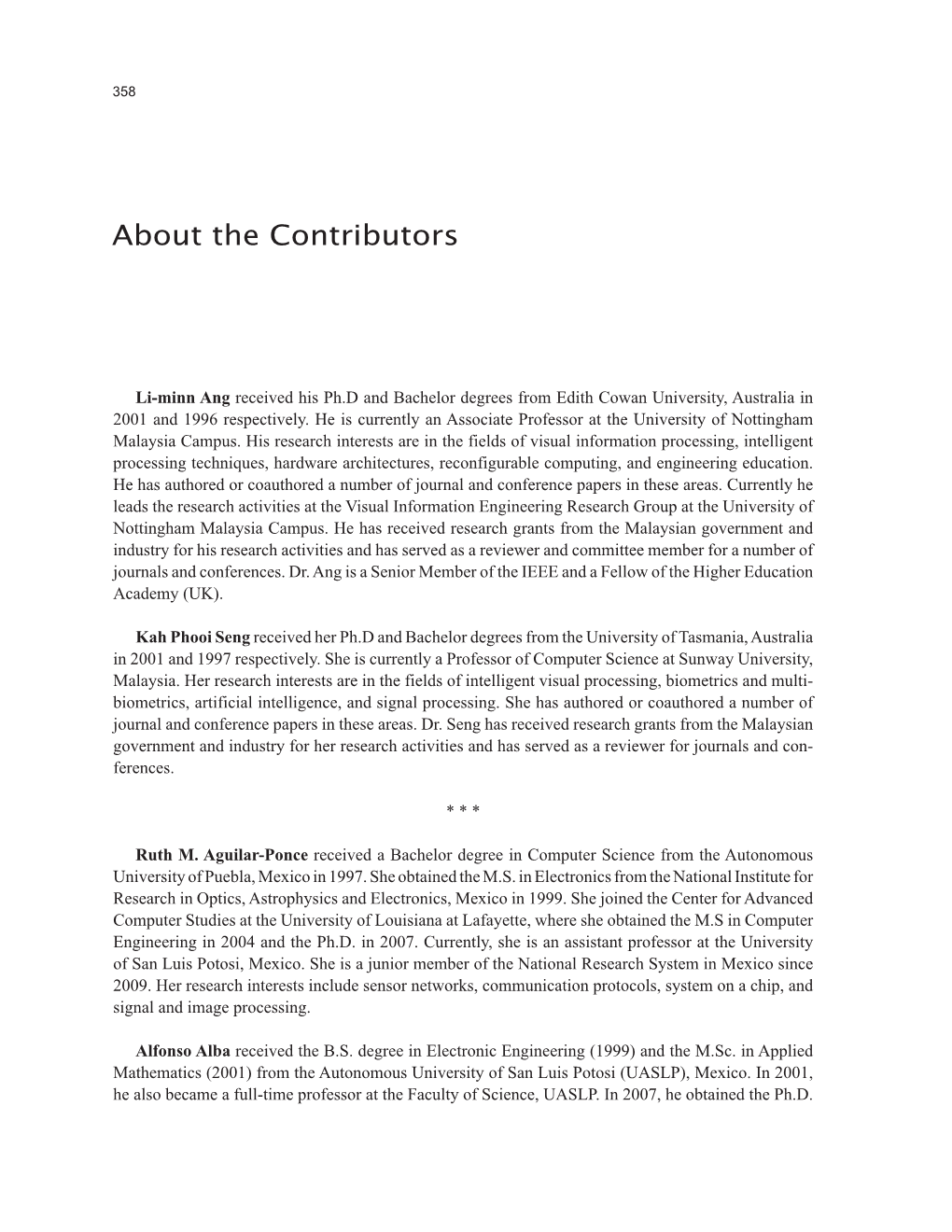 About the Contributors