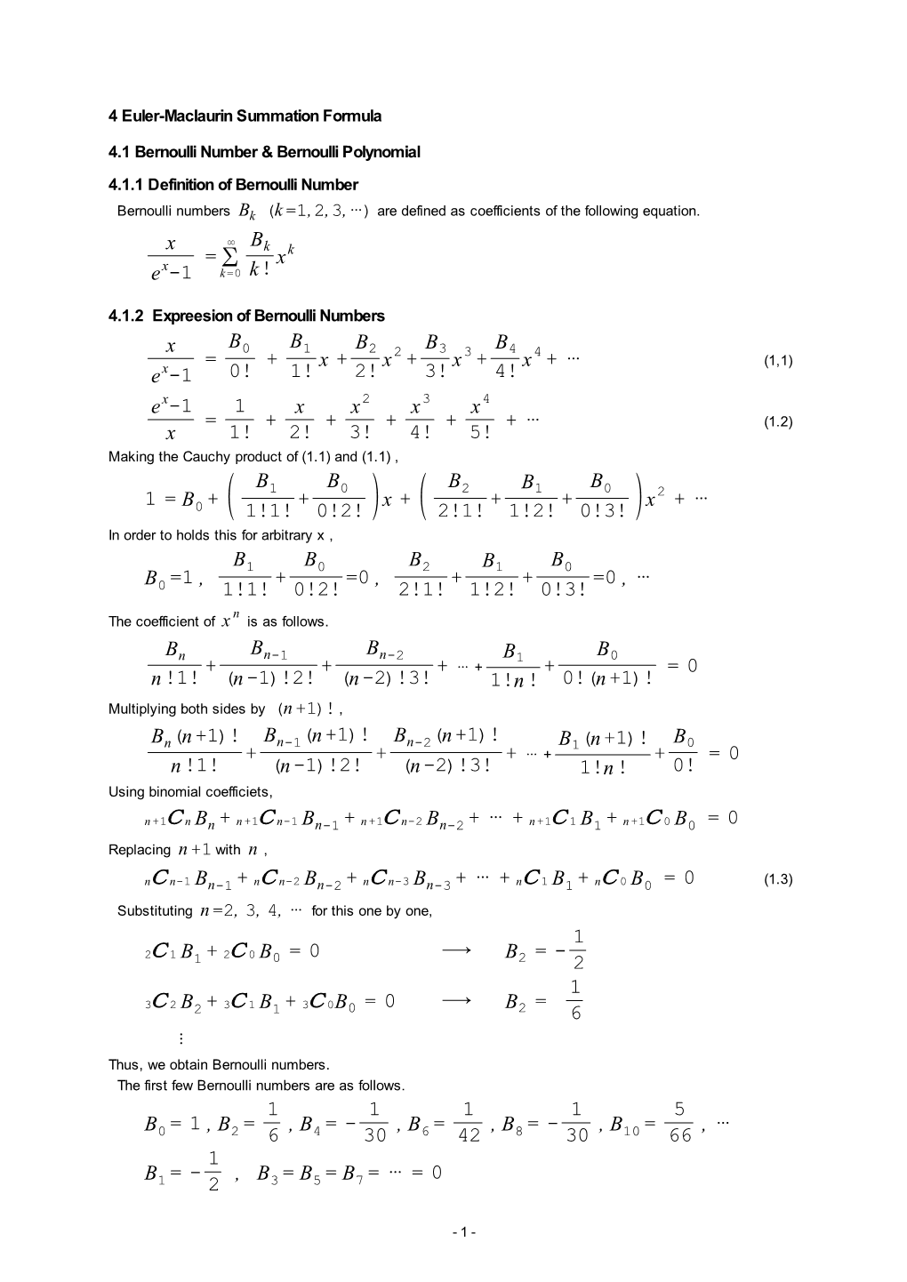 Euler-Maclaurin Summation Formula