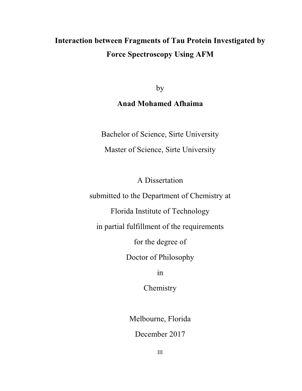 Interaction Between Fragments of Tau Protein Investigated by Force Spectroscopy Using AFM