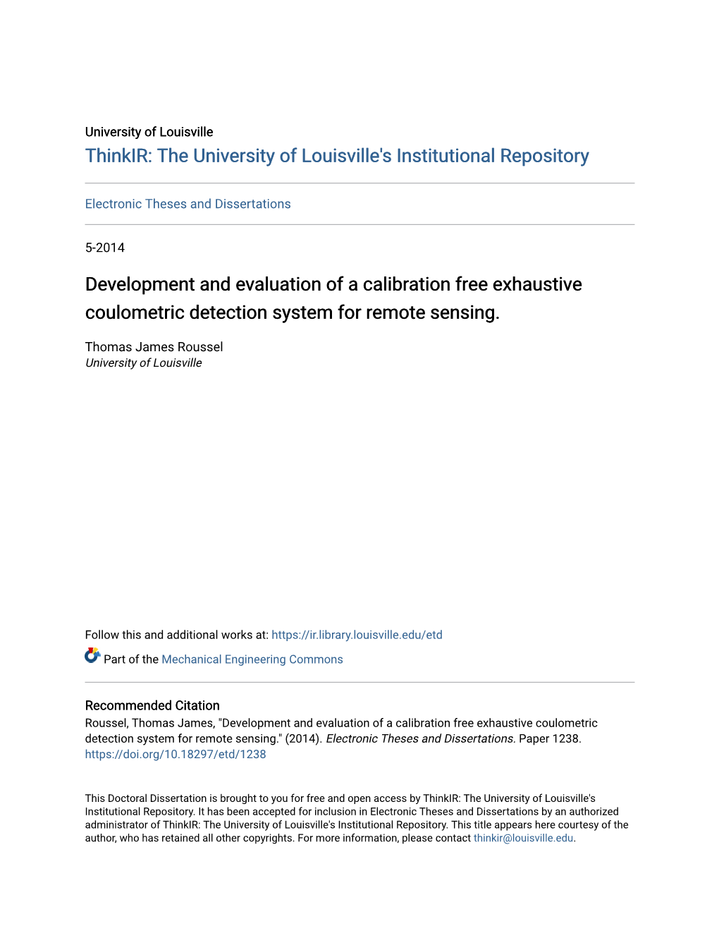 Development and Evaluation of a Calibration Free Exhaustive Coulometric Detection System for Remote Sensing