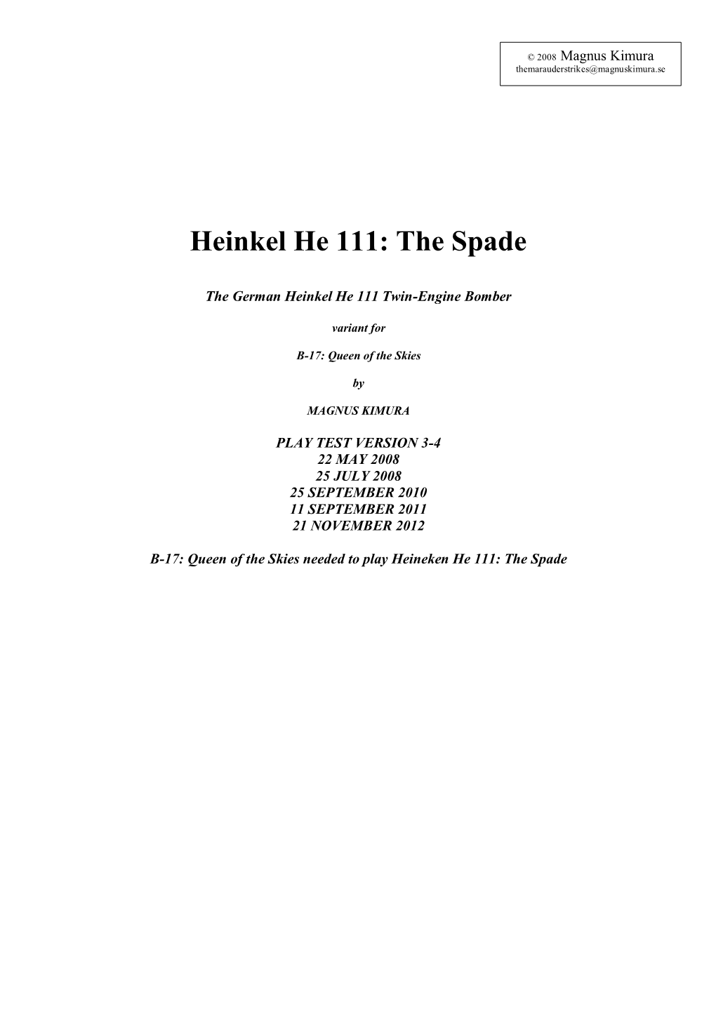 Heinkel He 111: the Spade