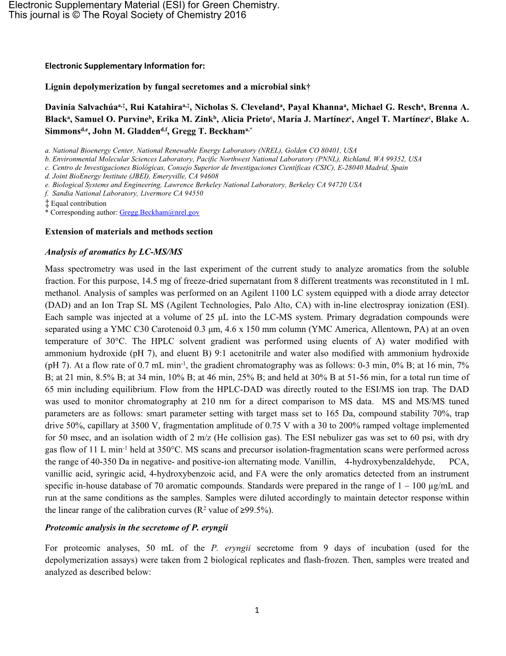 Electronic Supplementary Material (ESI) for Green Chemistry. This Journal Is © the Royal Society of Chemistry 2016