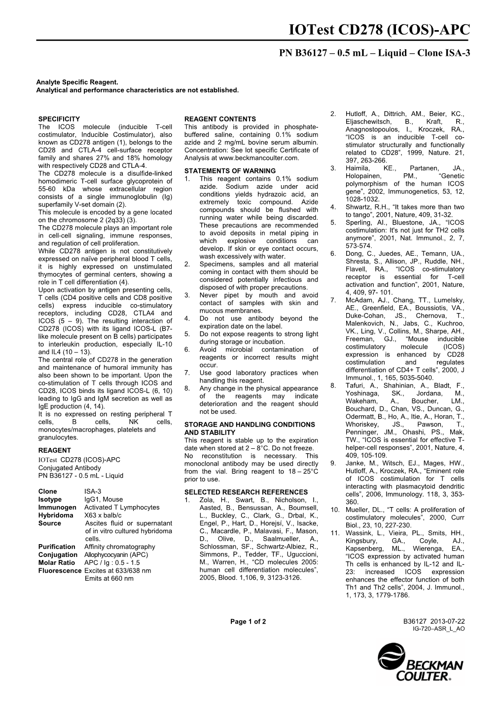 Iotest CD278 (ICOS)-APC