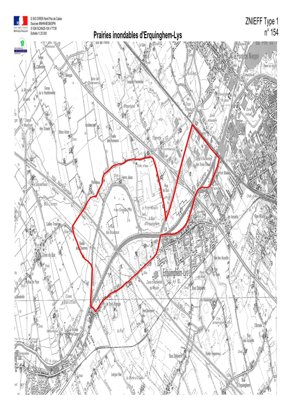 Prairies Inondables D'erquinghem-Lys ZNIEFF Type 1 N