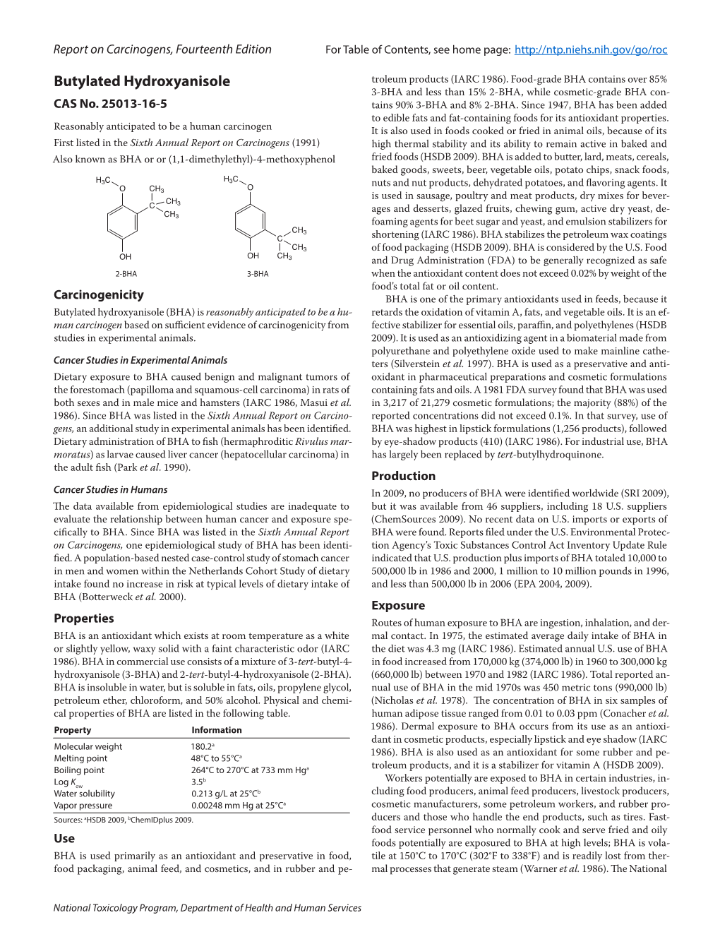 Butylated Hydroxyanisole Troleum Products (IARC 1986)