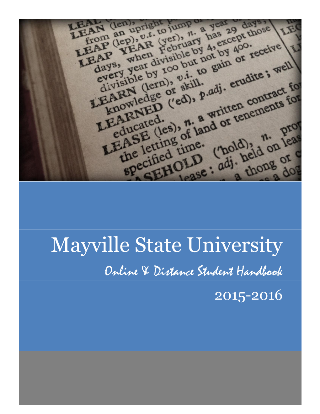 Online & Distance Student Handbook 2015-2016