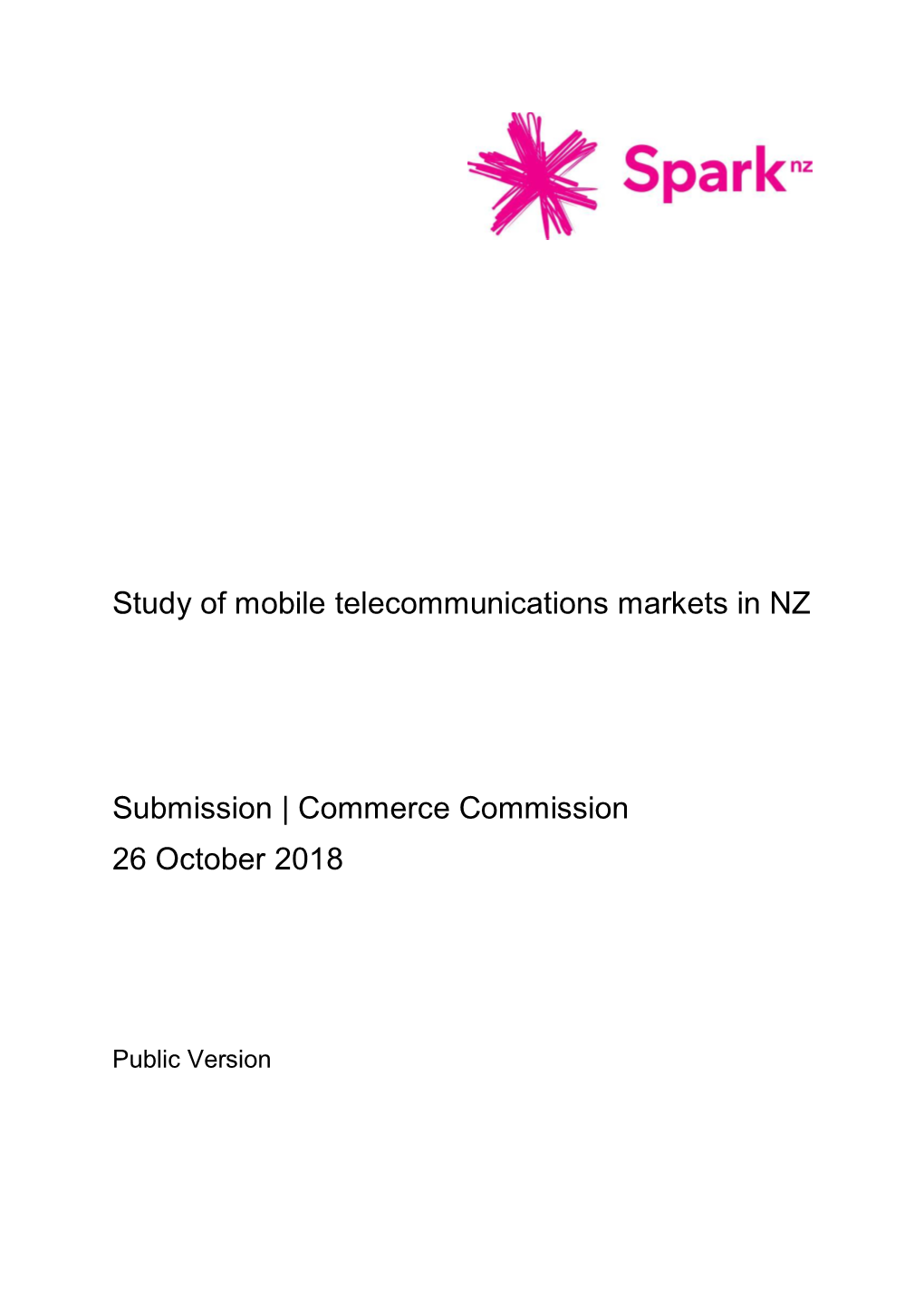 Study of Mobile Telecommunications Markets in NZ Submission