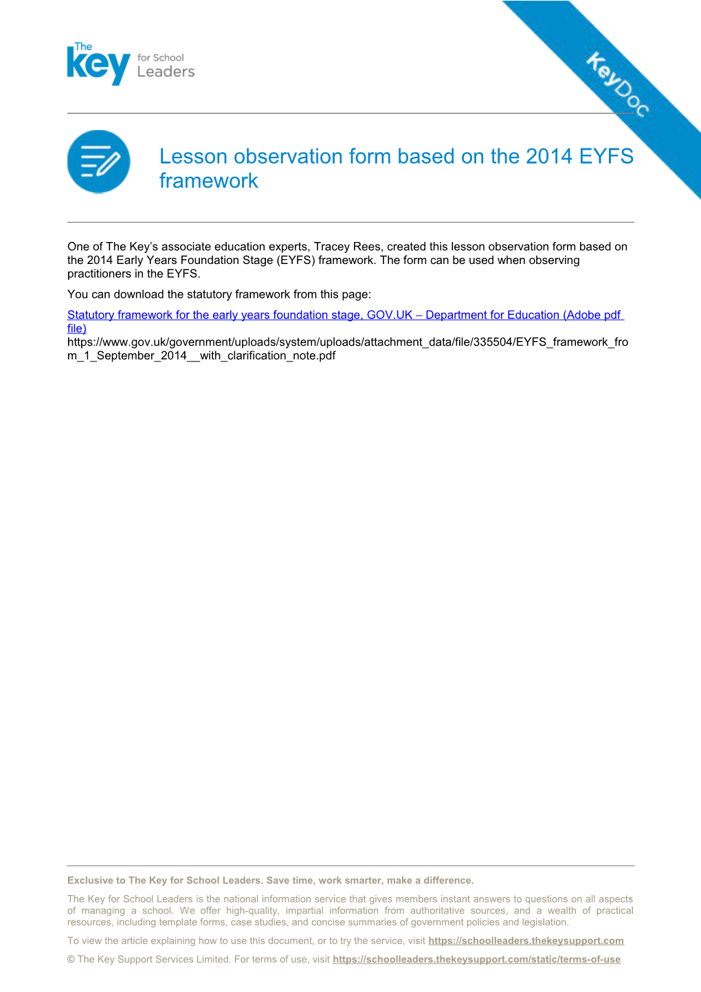 You Can Download the Statutory Framework from This Page