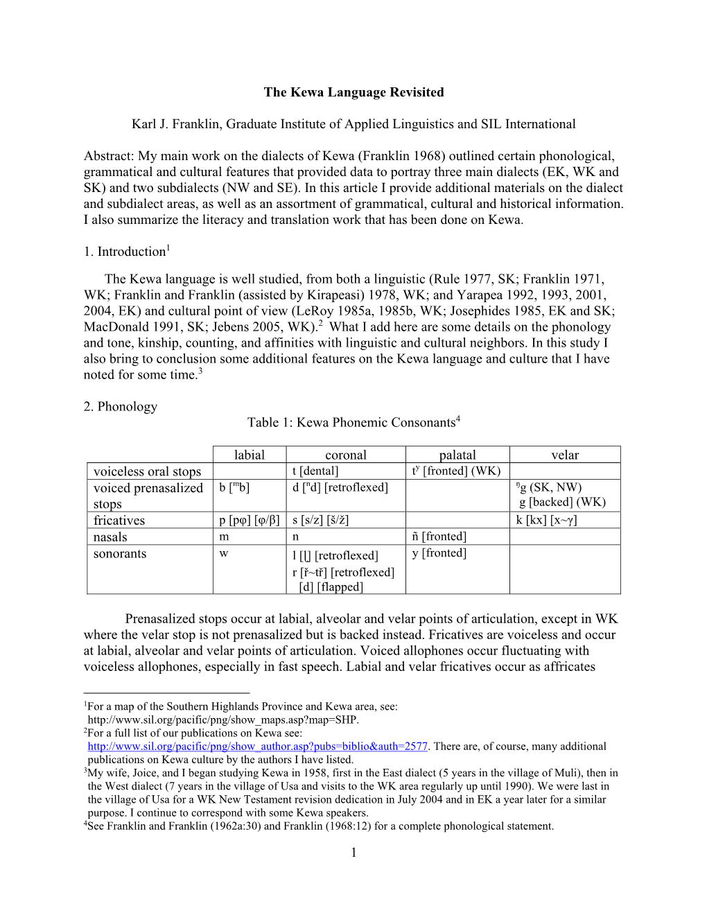 1 the Kewa Language Revisited Karl J