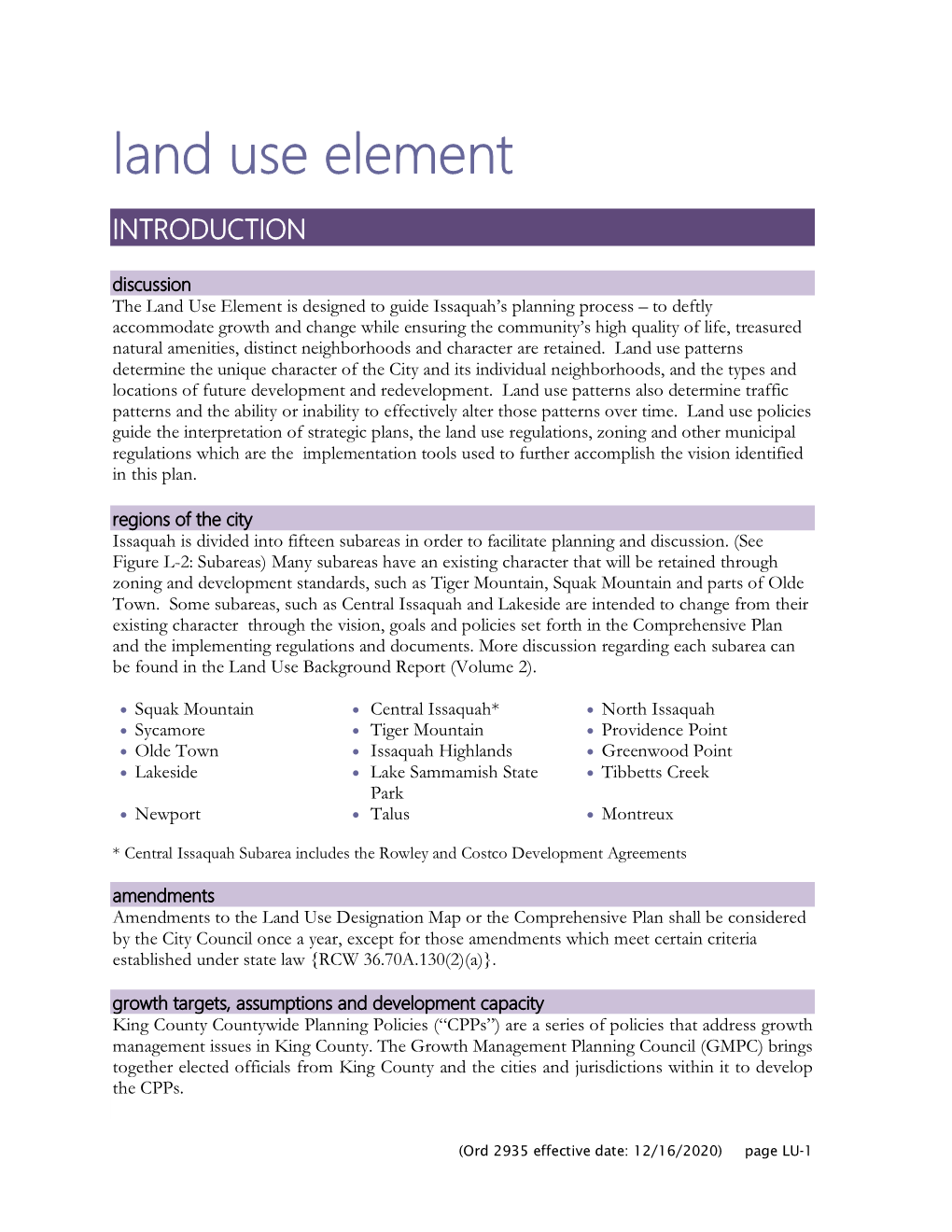 Land Use Element