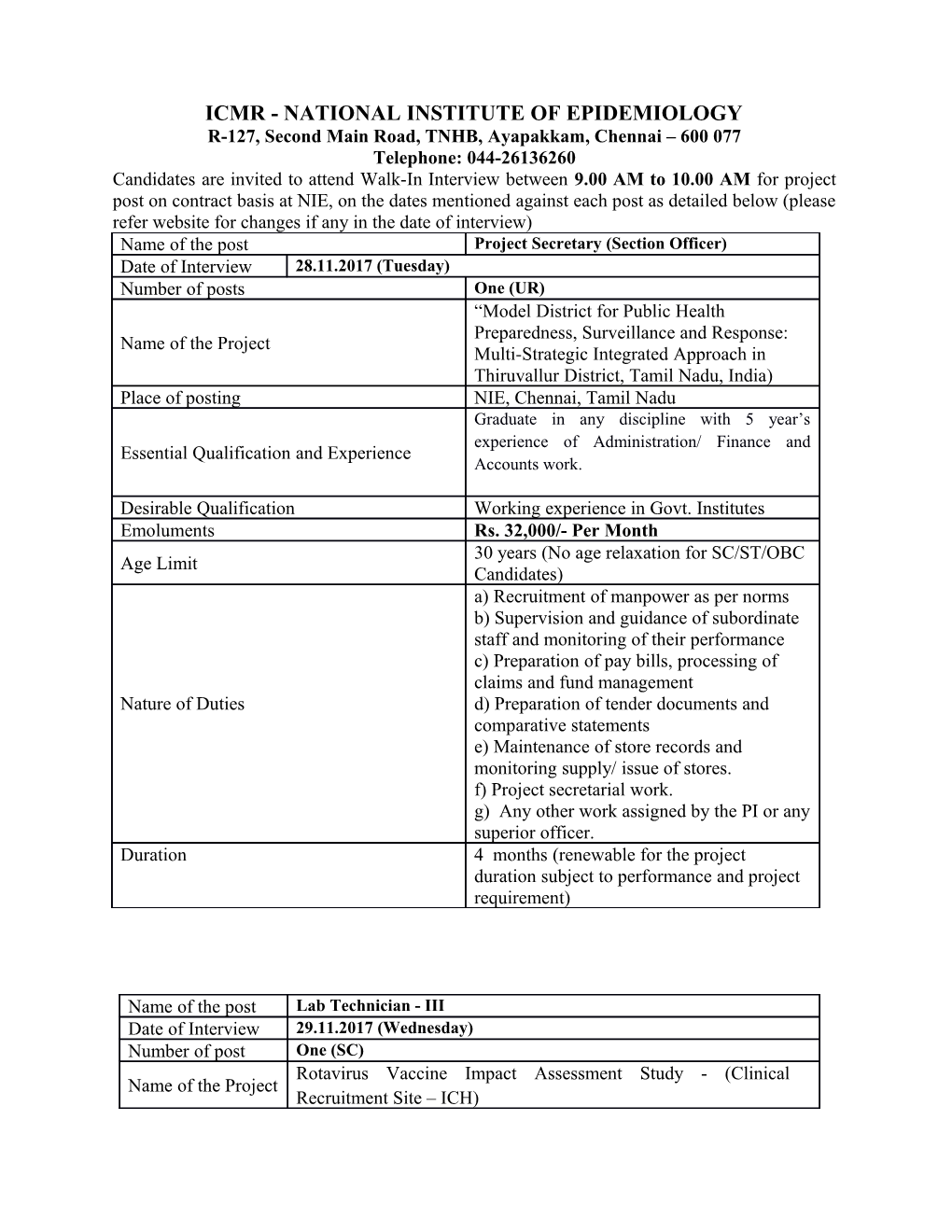 Icmr - National Institute of Epidemiology