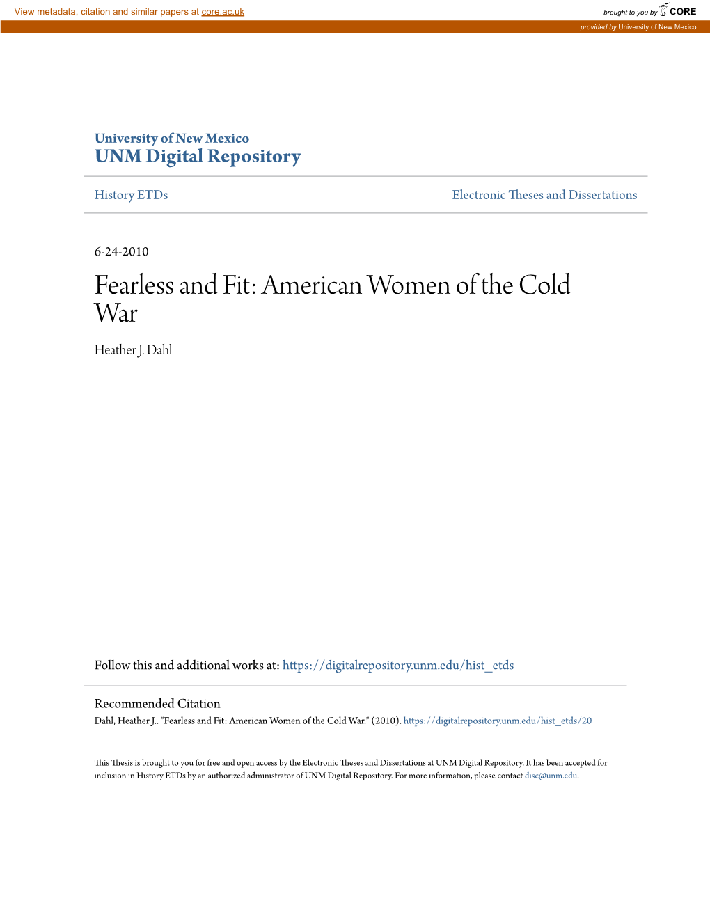 American Women of the Cold War Heather J