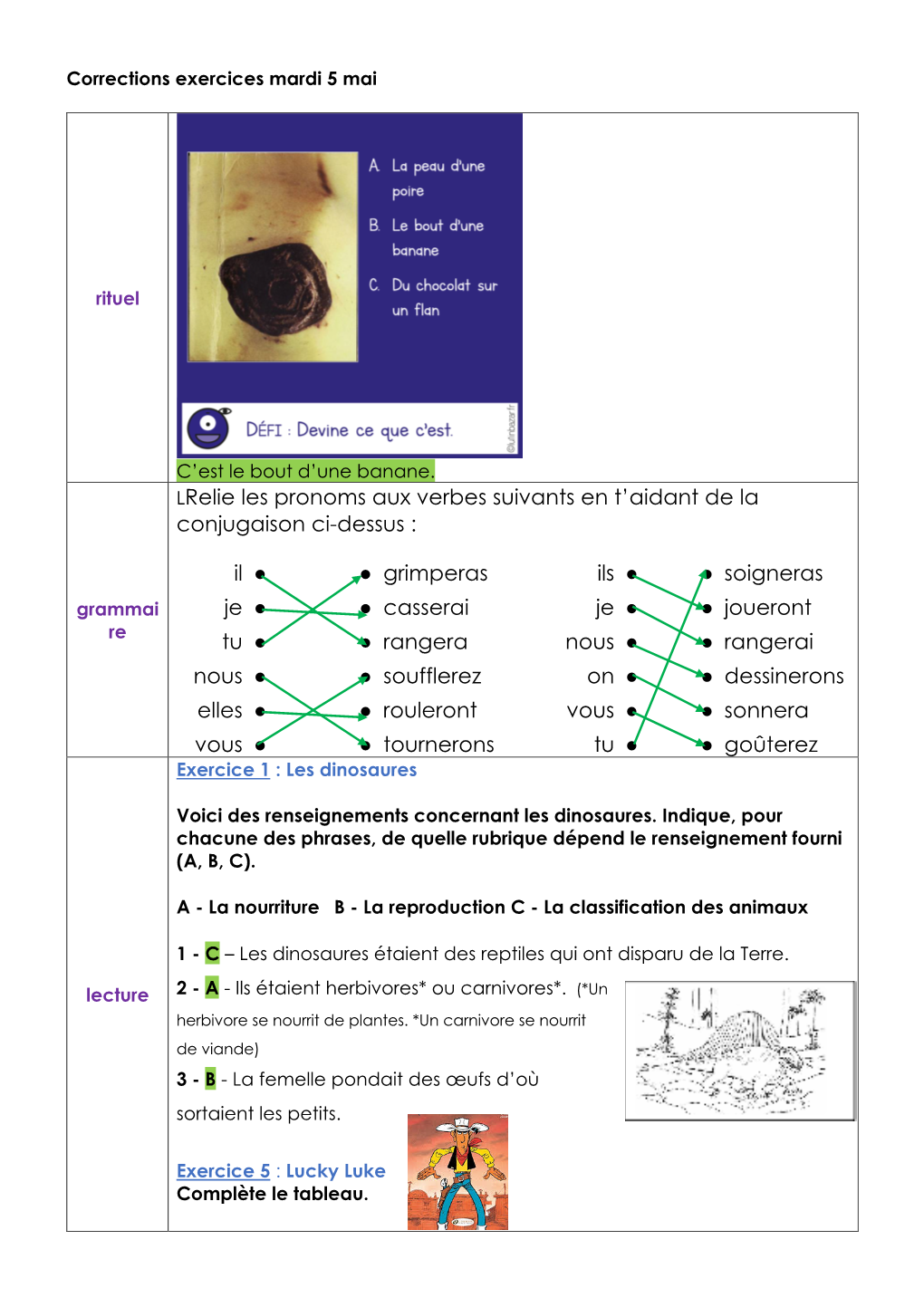 Corrections Exercices Mardi 5 Mai