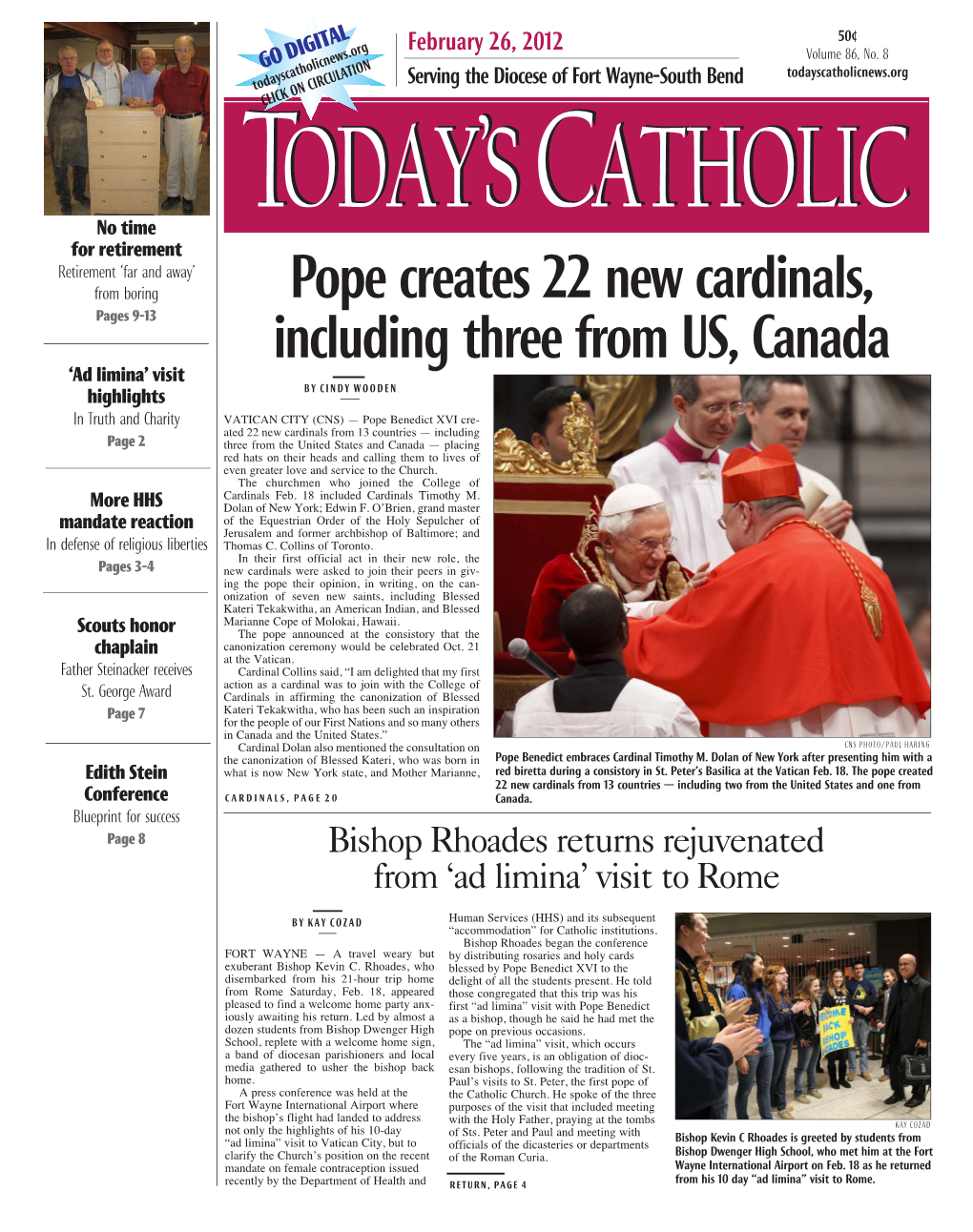 Pope Creates 22 New Cardinals, Including Three from US, Canada