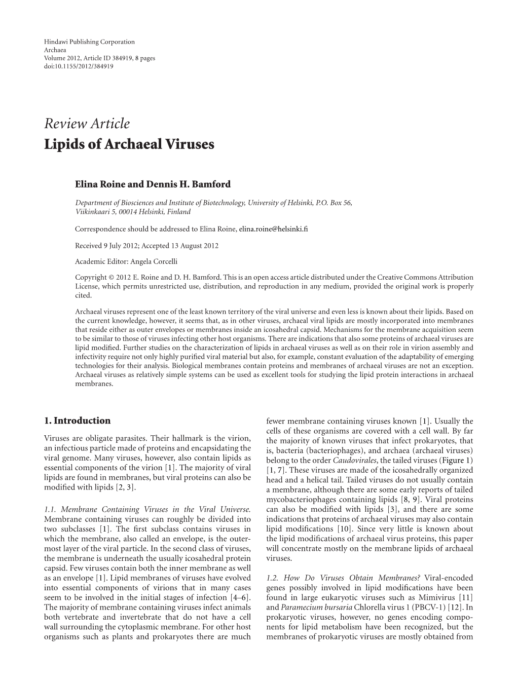 Lipids of Archaeal Viruses