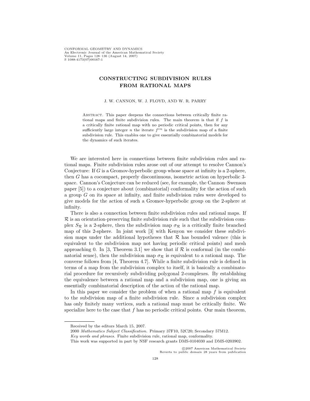 Constructing Subdivision Rules from Rational Maps