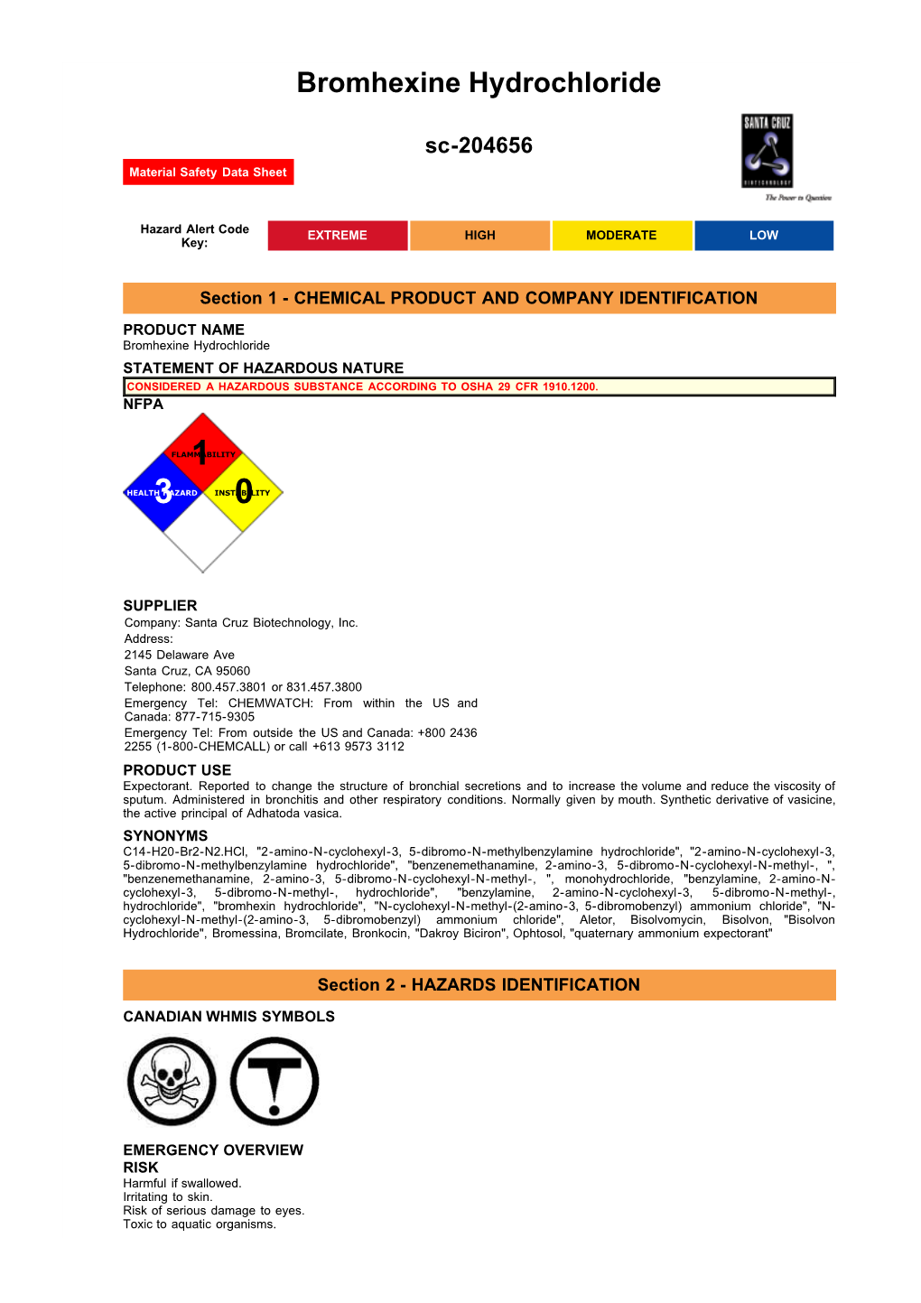 Bromhexine Hydrochloride