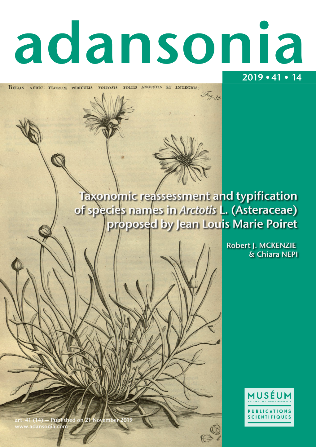 Taxonomic Reassessment and Typification of Species Names in Arctotis L