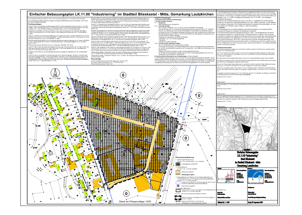 Einfacher Bebauungsplan LK.11.00 "Industriering" Im Stadtteil Blieskastel