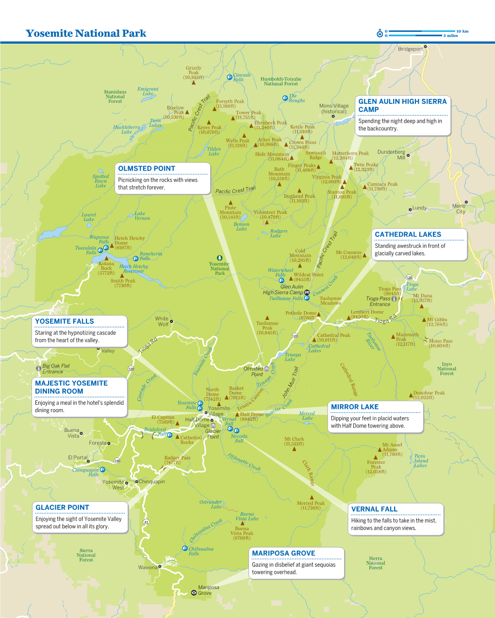 Yosemite National Park 0 5 Miles