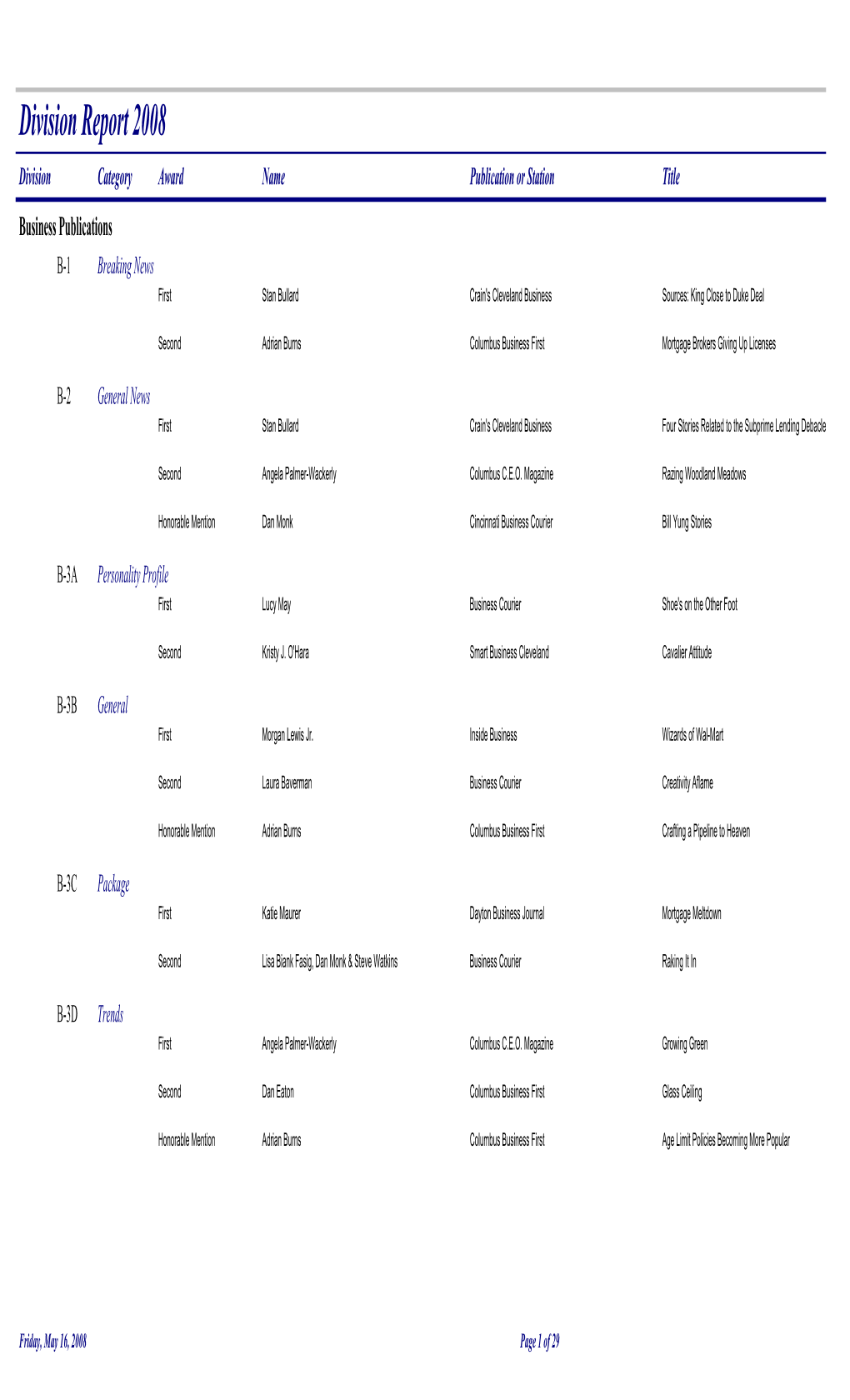 Division Report 3