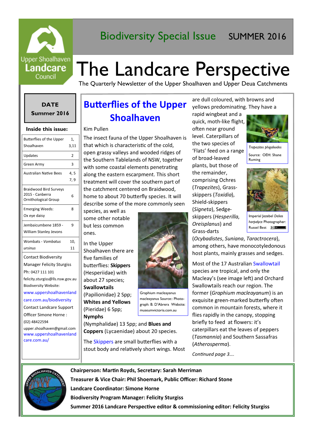 The Landcare Perspective the Quarterly Newsletter of the Upper Shoalhaven and Upper Deua Catchments