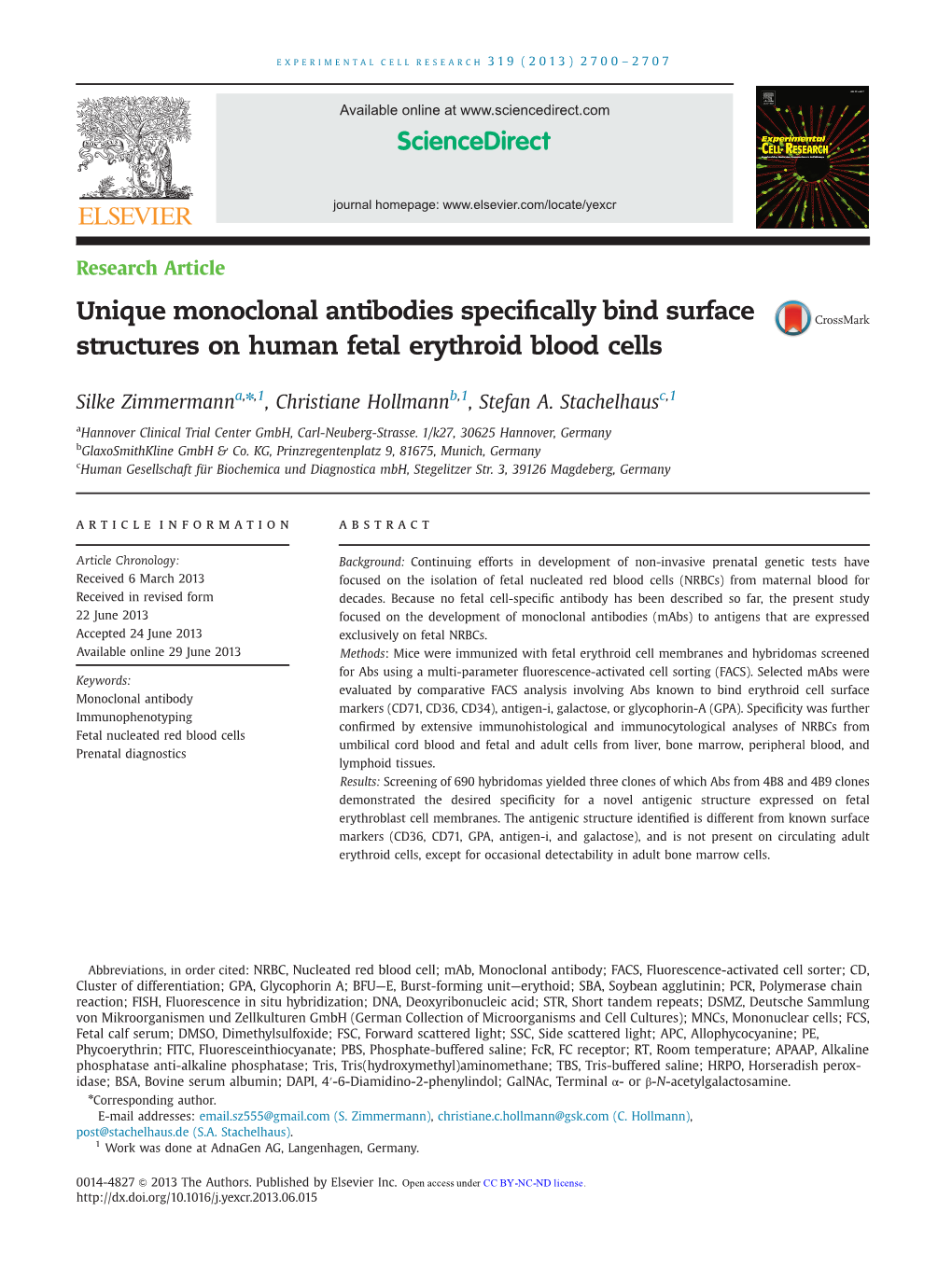 Unique Monoclonal Antibodies Specifically Bind Surface