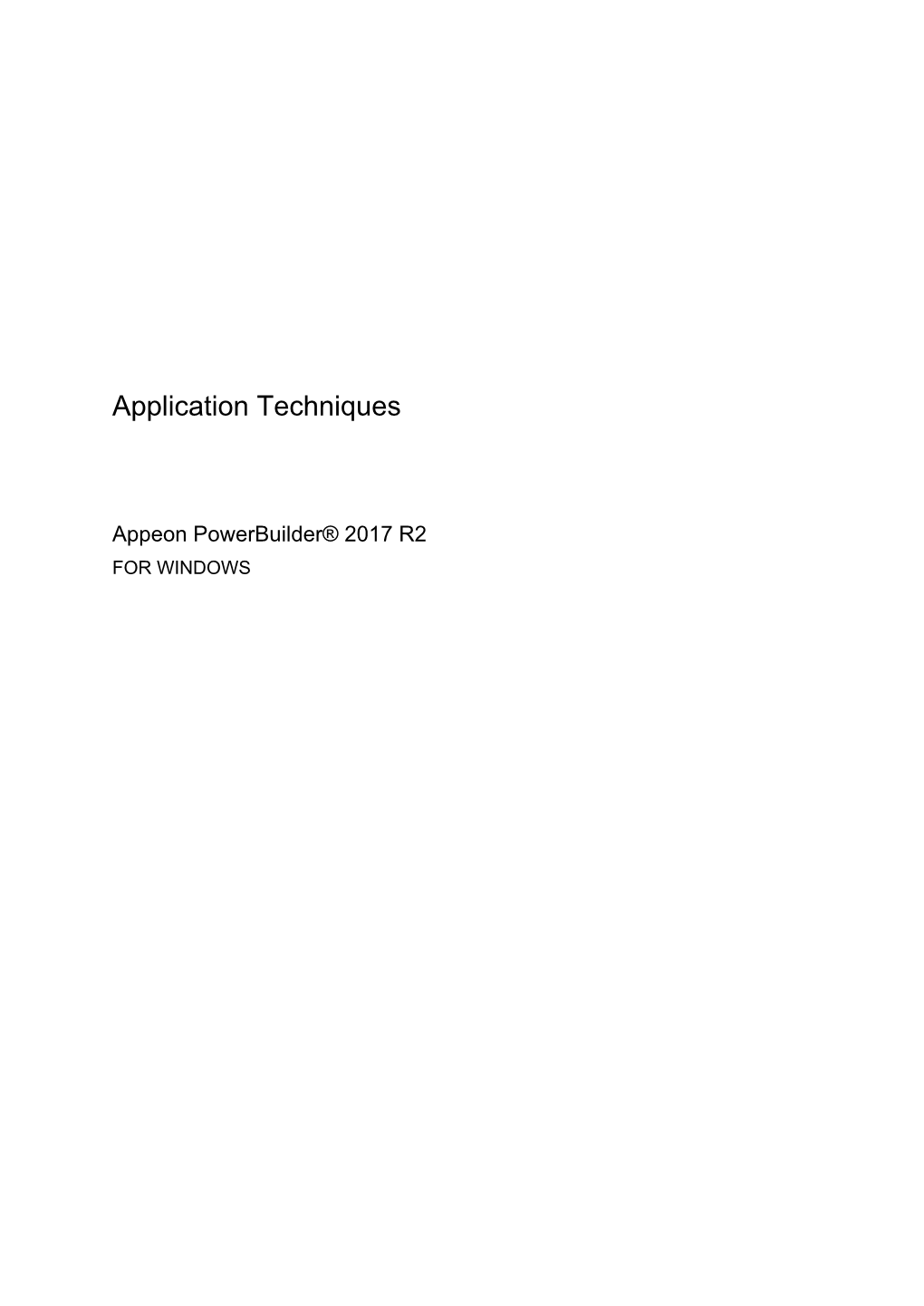 Application Techniques