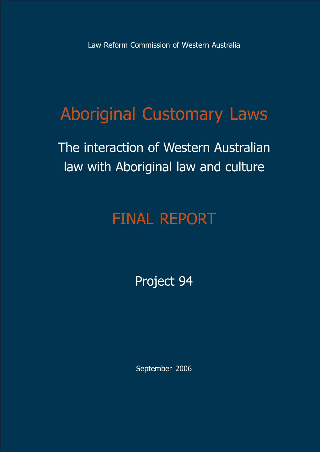 Aboriginal Customary Laws