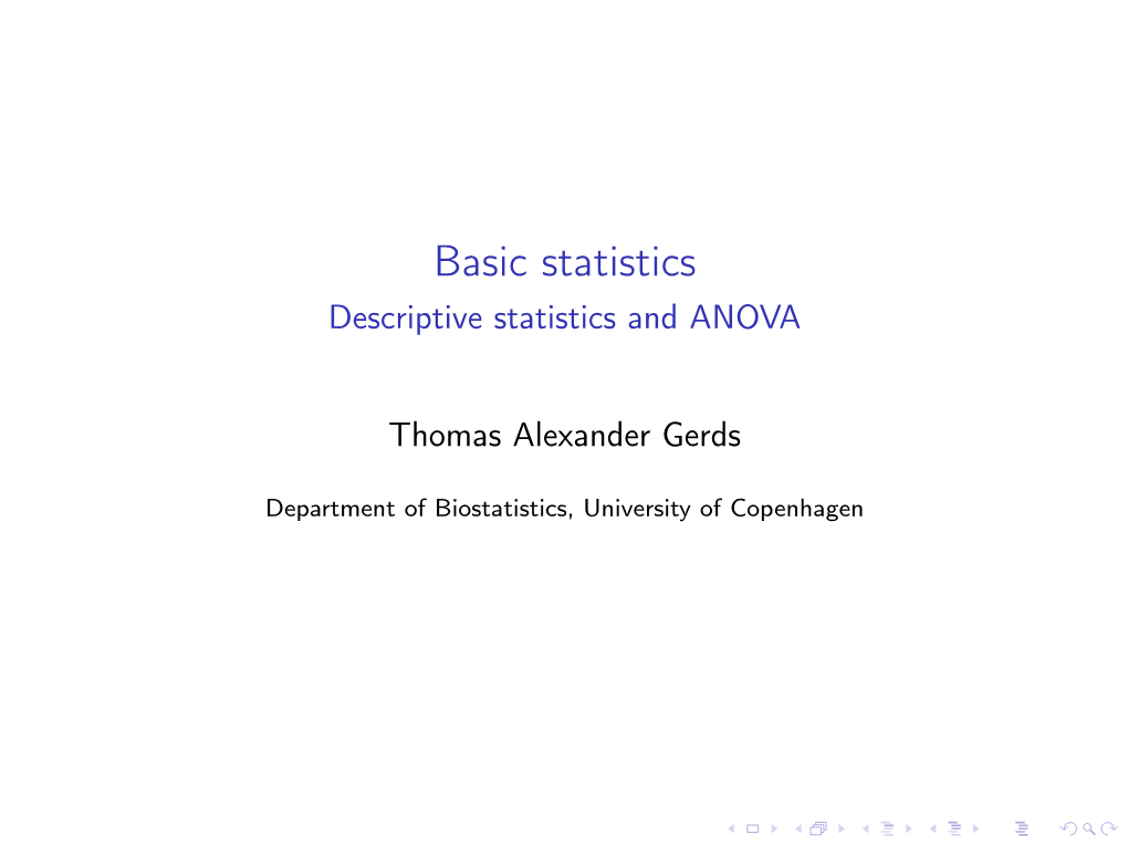 Descriptive Statistics and ANOVA