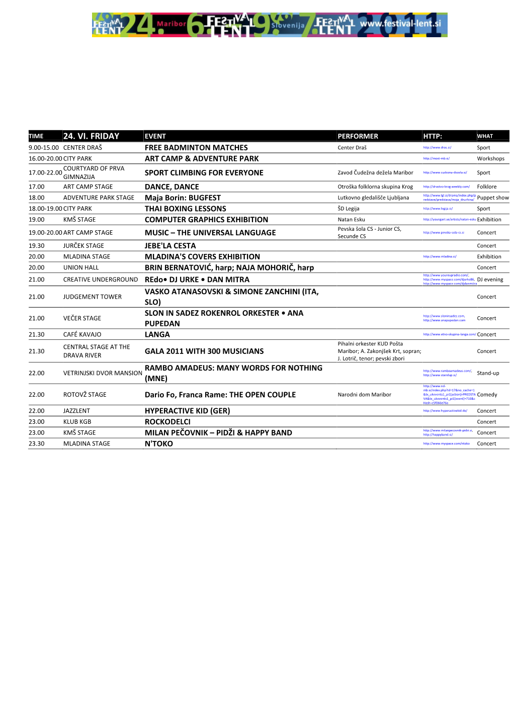 FESTIVAL LENT 2006 Program