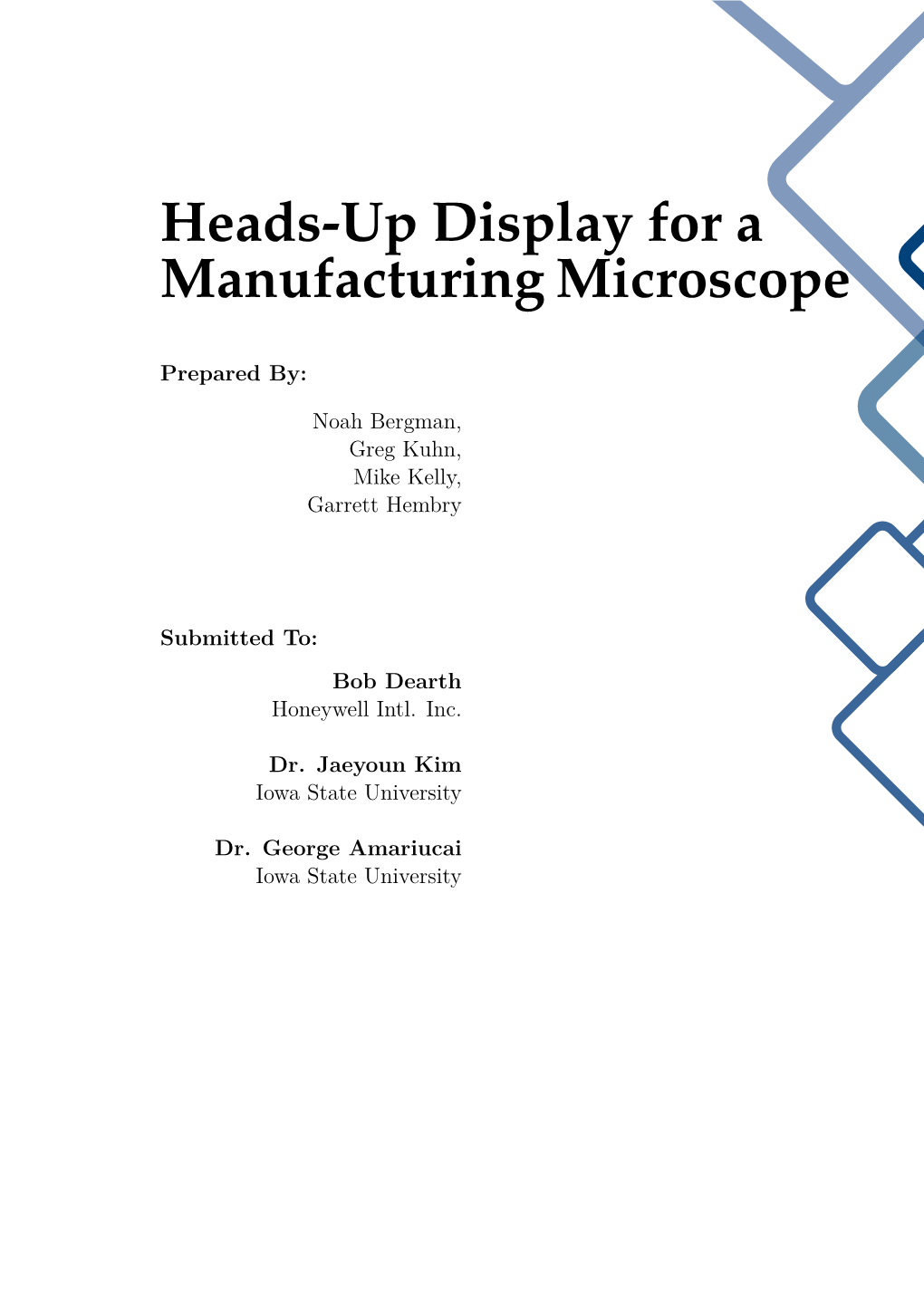 Heads-Up Display for a Manufacturing Microscope