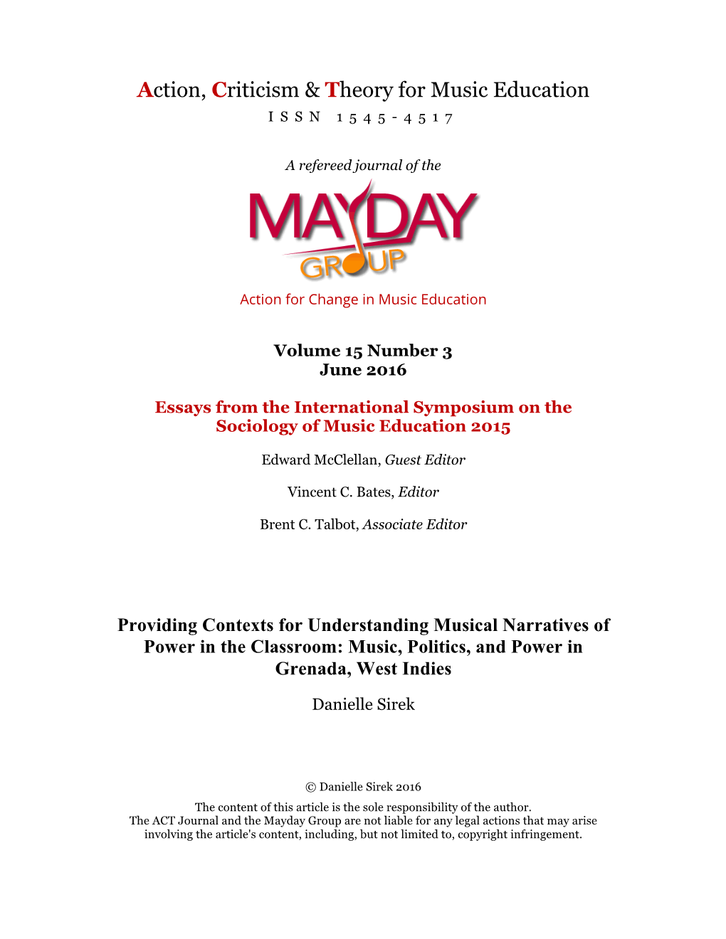 Providing Contexts for Understanding Musical Narratives of Power in the Classroom: Music, Politics, and Power in Grenada, West Indies