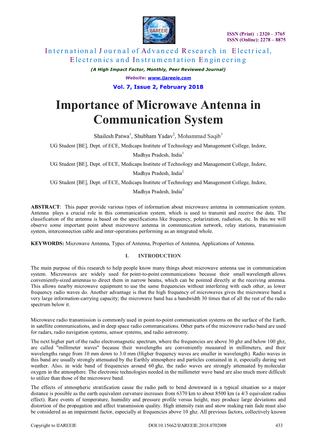 Importance of Microwave Antenna in Communication System