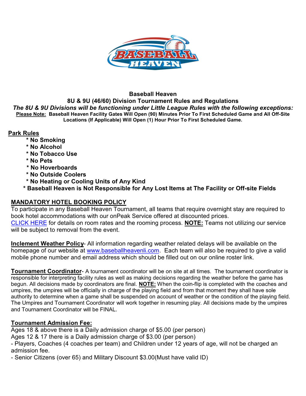 Division Tournament Rules and Regulations The