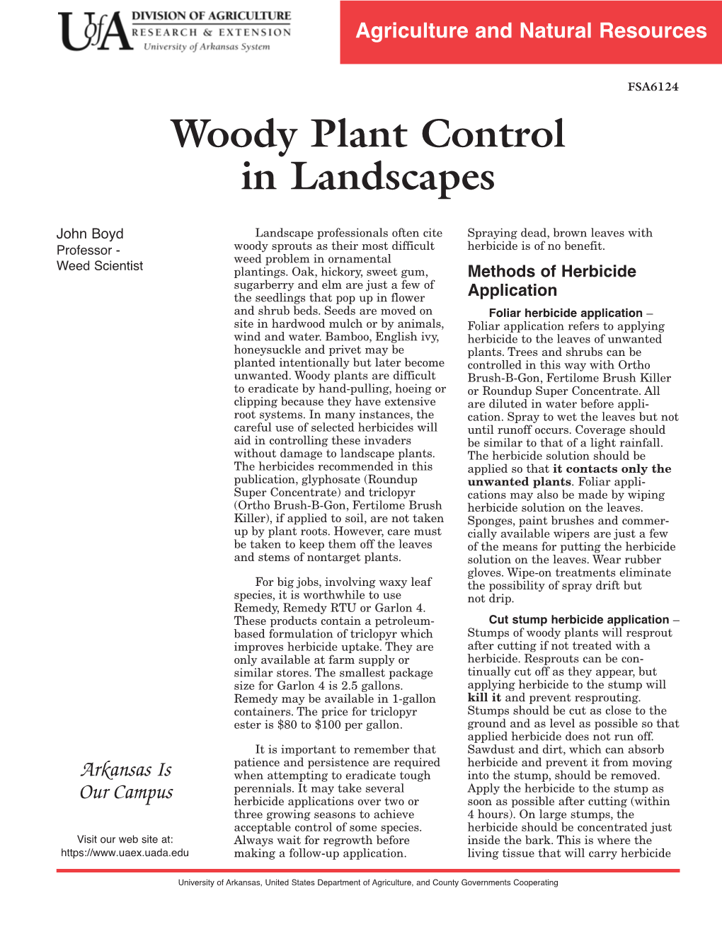 Woody Plant Control in Landscapes