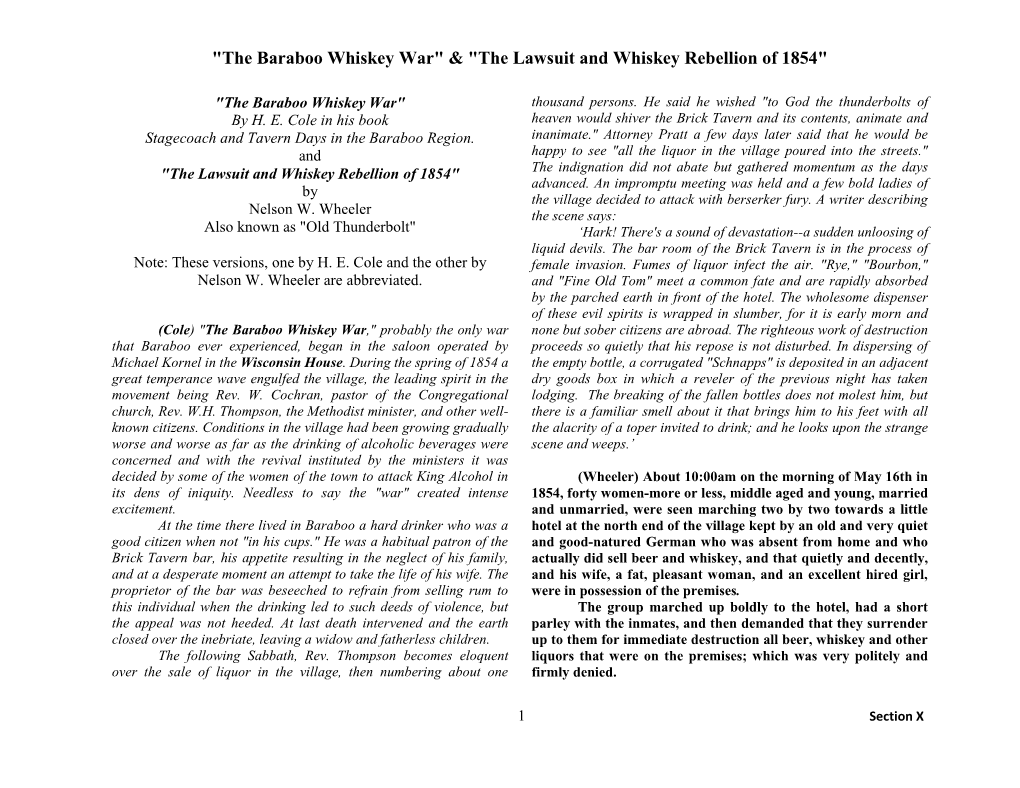 The Lawsuit and Whiskey Rebellion of 1854