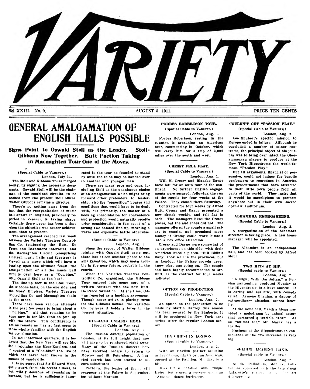 Variety (August 1911)