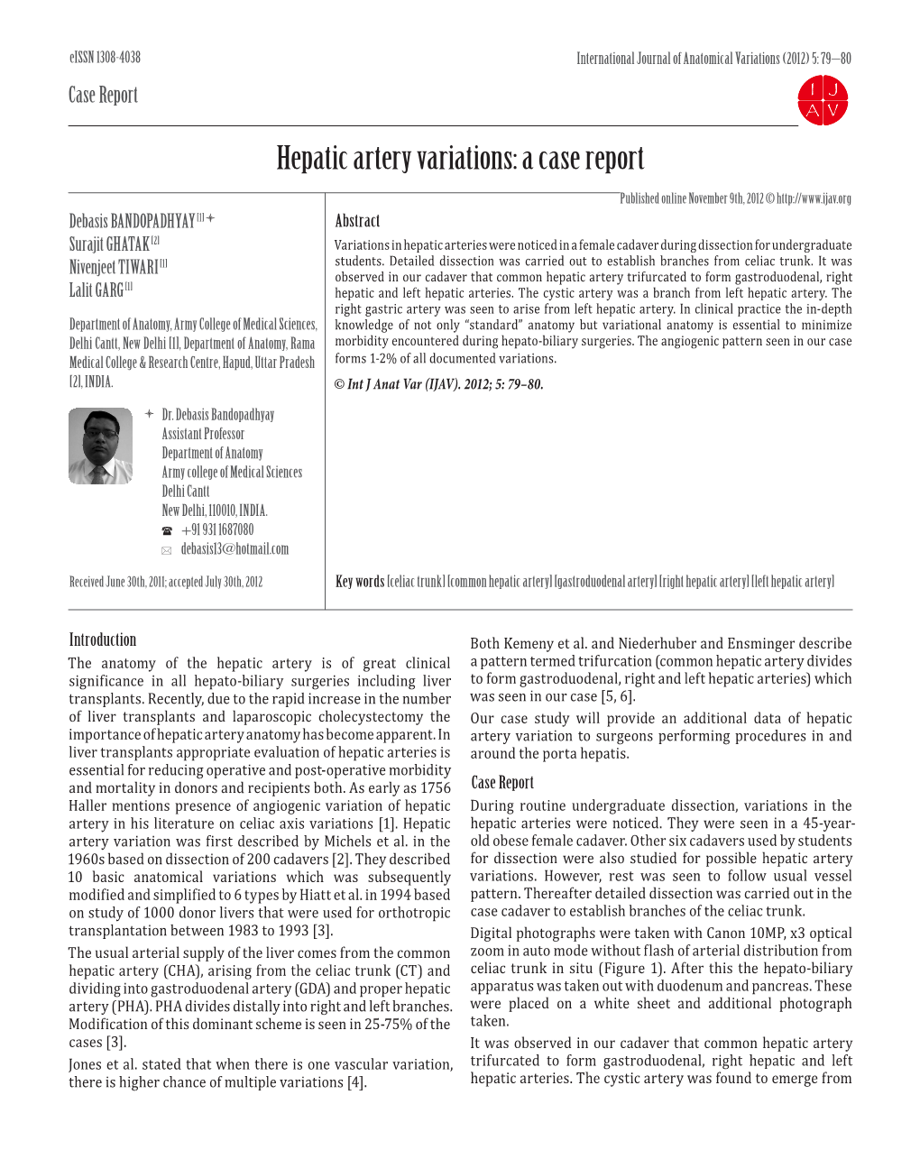 Hepatic Artery Variations: a Case Report