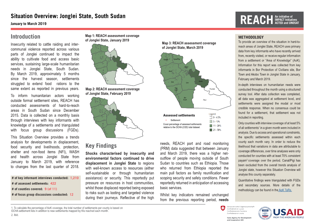 Jonglei State, South Sudan Introduction Key Findings