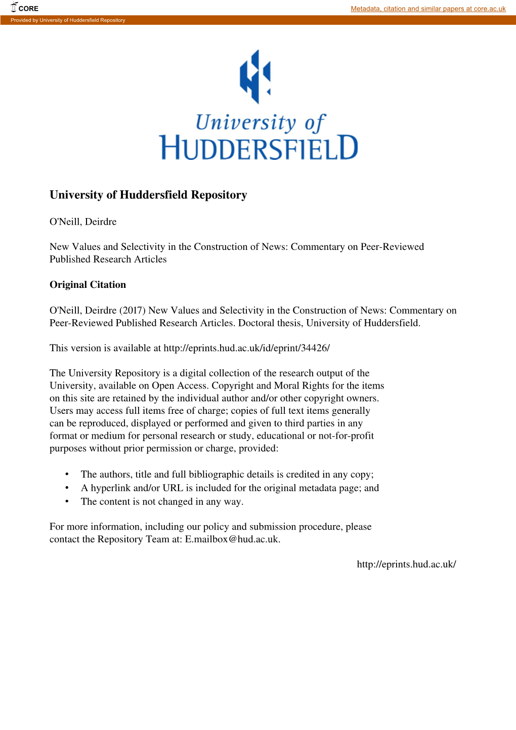 University of Huddersfield Repository