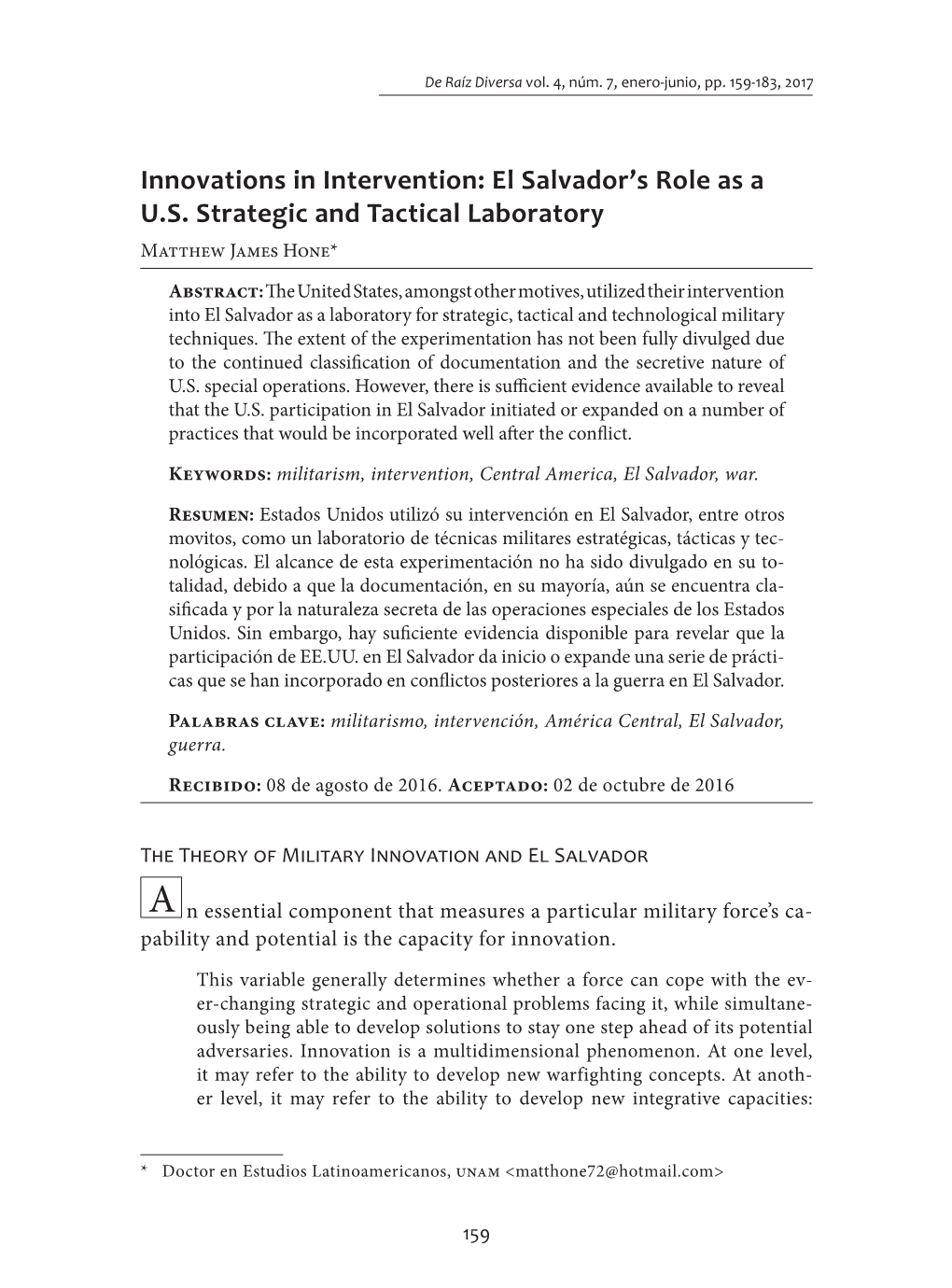 El Salvador's Role As a US Strategic and Tactical Laboratory