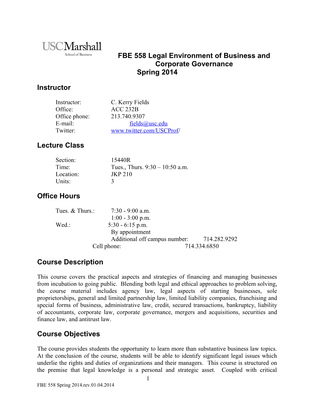 FBE 558 Legal Environment of Business and Corporate Governance s1