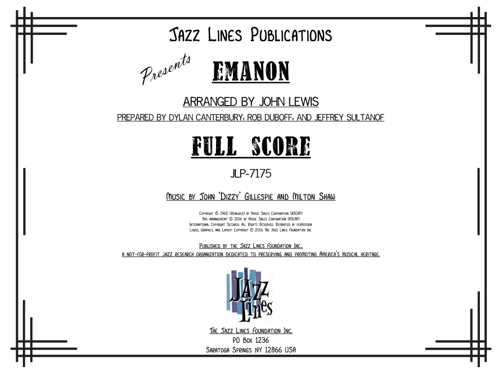 Emanon Full Score