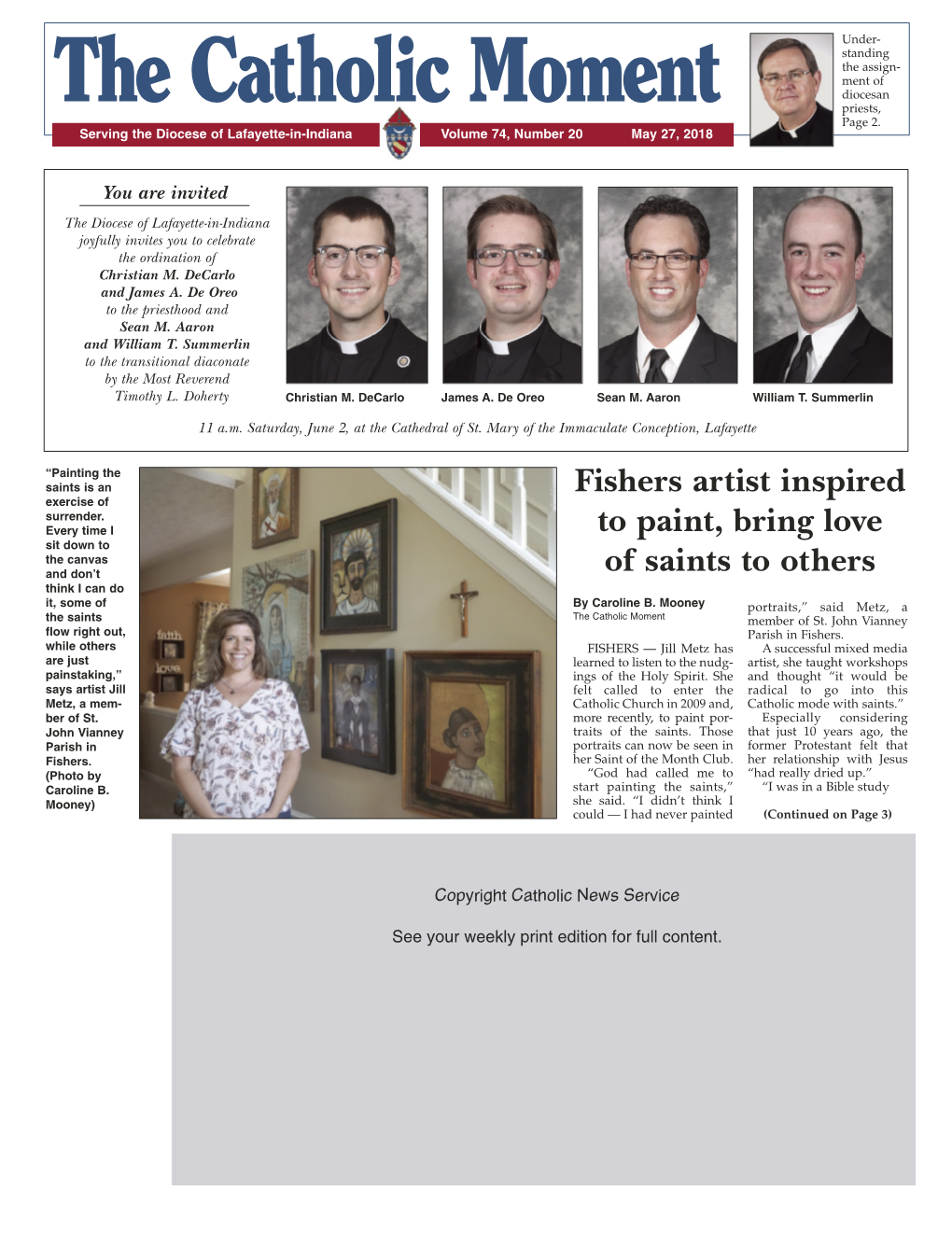 Fishers Artist Inspired to Paint, Bring Love of Saints to Others