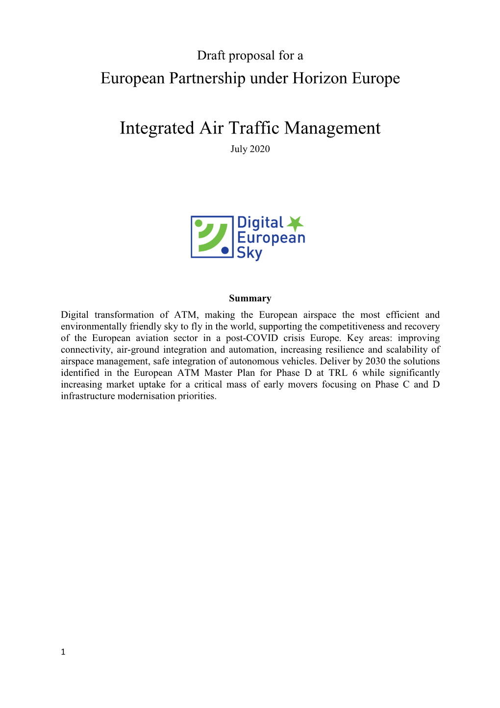 Integrated Air Traffic Management July 2020