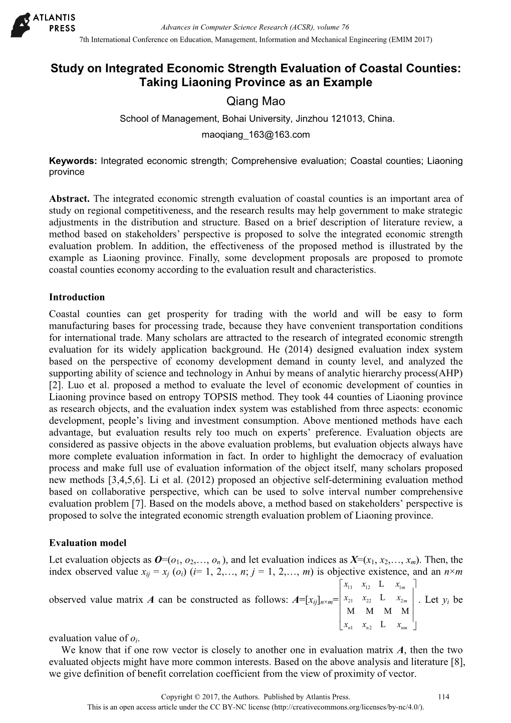 Study on Integrated Economic Strength Evaluation