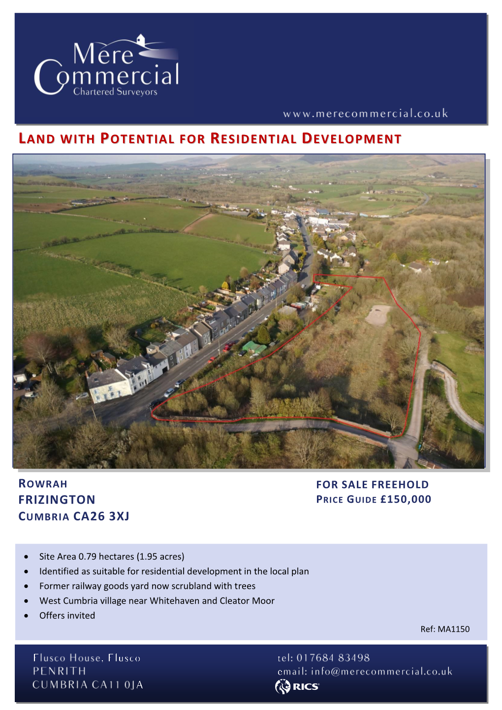 Land with Potential for Residential Development Frizington Cumbria Ca26