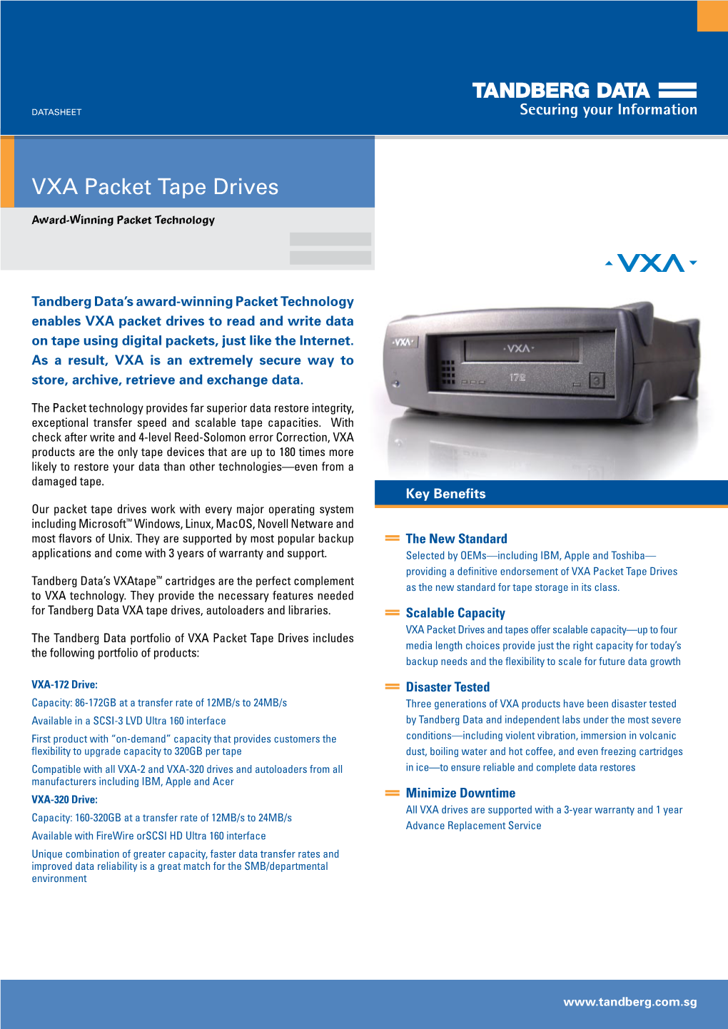 VXA Packet Tape Drives